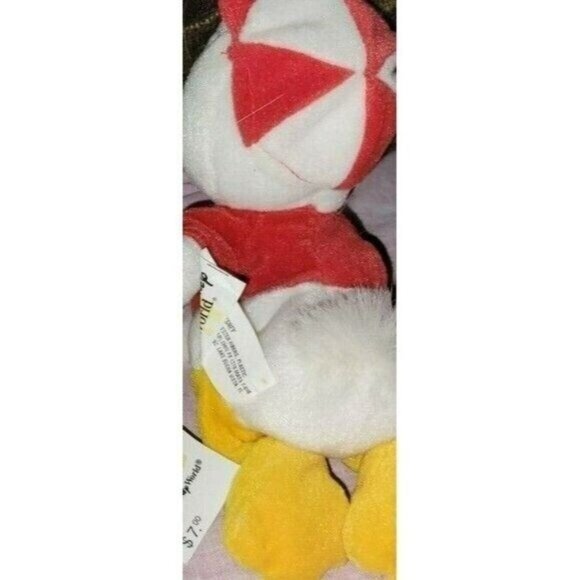 Disney Huey Duck With Tag Bean Bag 8-Inch Plush Toy With Red Hat & "H" Shirt NWT - Picture 6 of 11